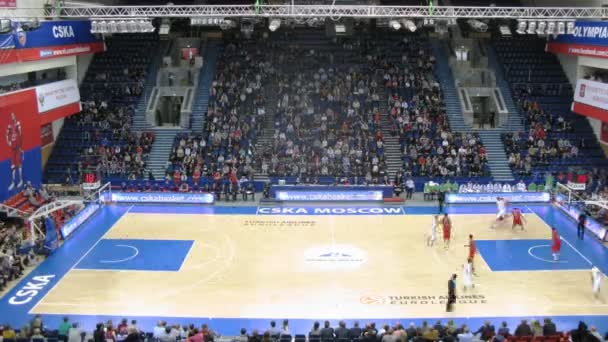 CSKA Moskva hraje proti Kauno Kaunas — Stock video