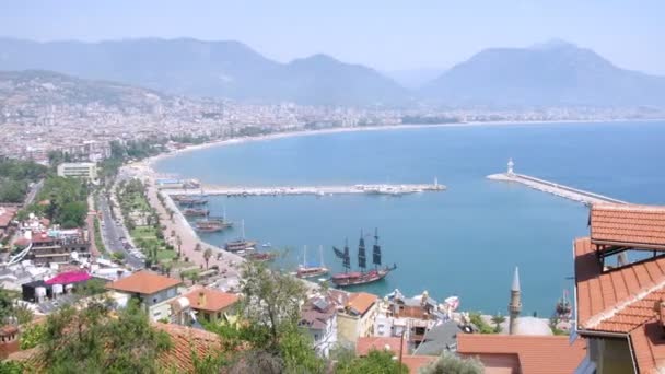 Gemilerle bağlantı noktası Alanya Cumhuriyeti — Stok video