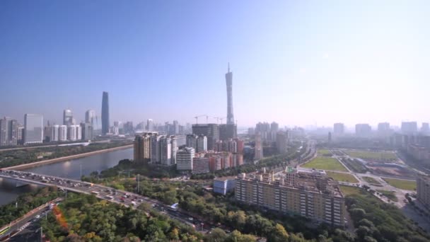 Morgenpanorama von Guangzhou — Stockvideo