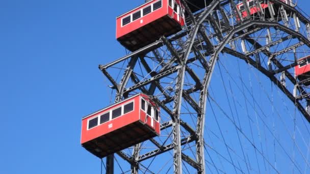 Reuzenrad in Prater park — Stockvideo