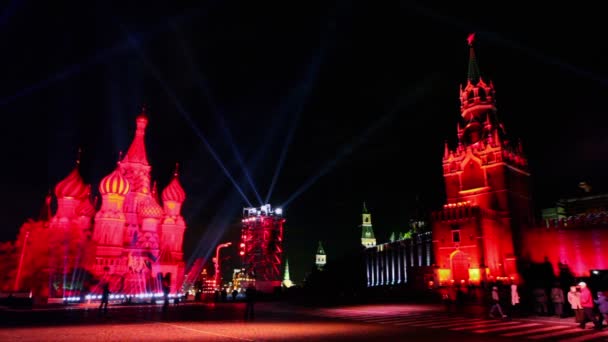 Красная площадь, Спасская башня в Москве — стоковое видео