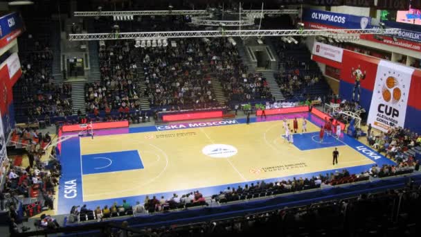 CSKA Moskova - Zalgiris Kaunas Basketbol oyunu — Stok video