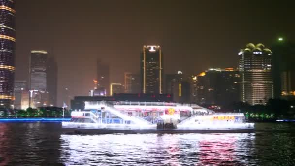 Touristic vessel on Pearl river — Stock Video