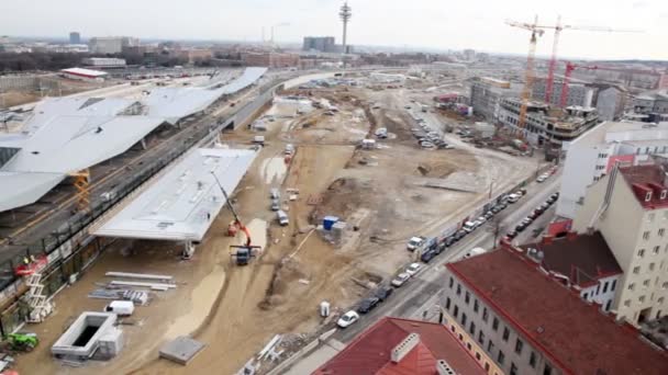 Stazione ferroviaria di costruzione — Video Stock