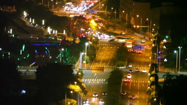 Six lane street with traffic — Stock Video