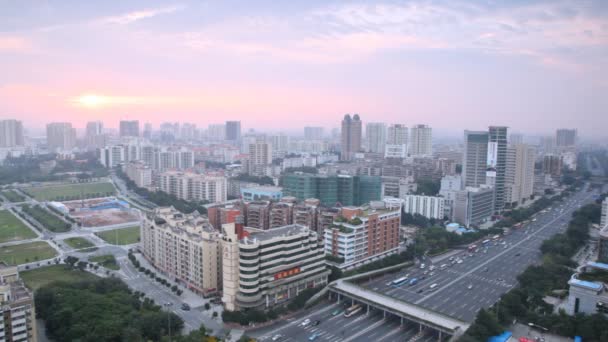 Morgenpanorama der Stadt Guangzhou — Stockvideo