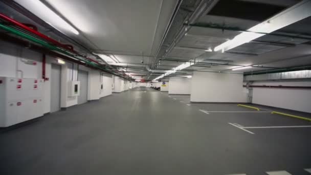 Underground parking with cars — Stock Video