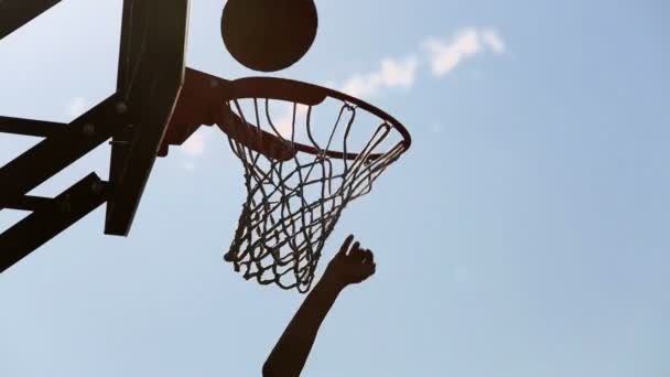 Sportsman throws ball into basket — Stock Video © Paha_L #65076227