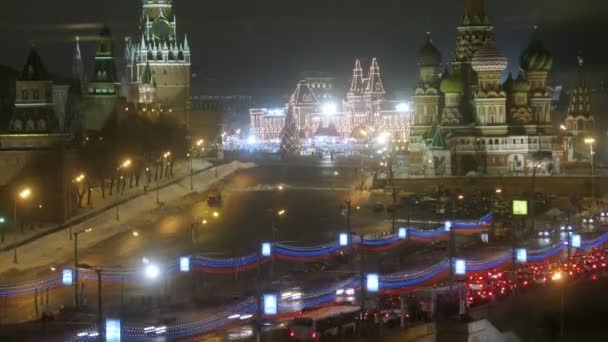 Public square with christmas tree — Stock Video