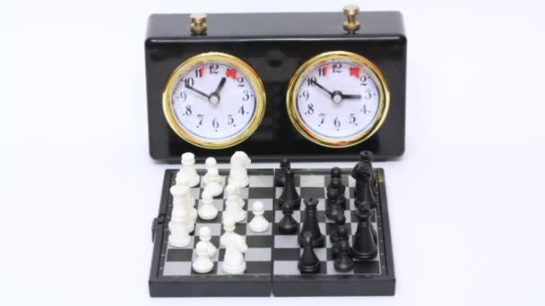 Шахова гра з годинником часу — стокове відео