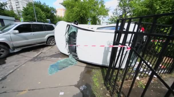 Accidente de coche grave — Vídeos de Stock