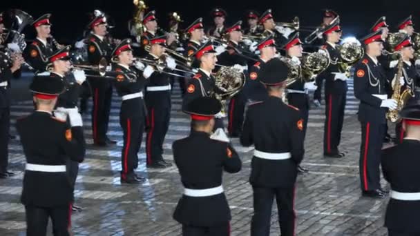 Orquesta de Moscú Suvorov Colegio Militar — Vídeos de Stock