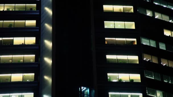 Man lifts in elevator in office building — Stock Video