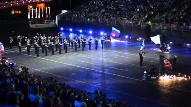 Rosyjski orkiestry wojskowej parady — Wideo stockowe