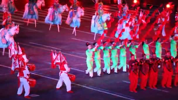 China military orchestra parade — Stock Video