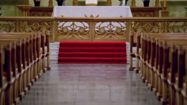 Kruisiging in Evangelische Lutherse kathedraal — Stockvideo