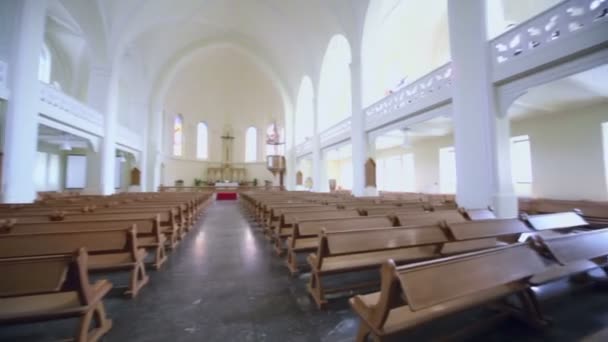 Panorama van Evangelische Lutherse kathedraal — Stockvideo