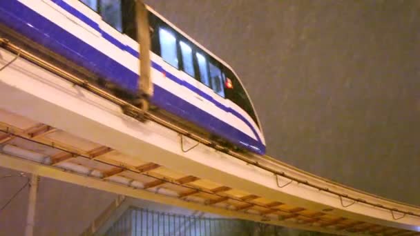 Tåget går på metro bridge — Stockvideo