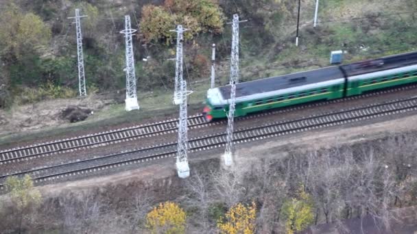 Train moving on tracks — Stock Video