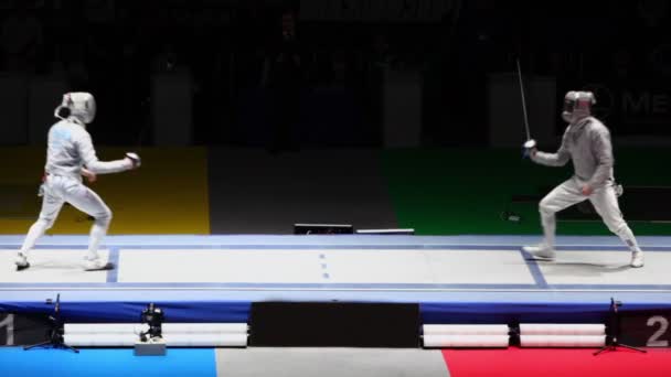Sportive duello durante il campionato del mondo — Video Stock