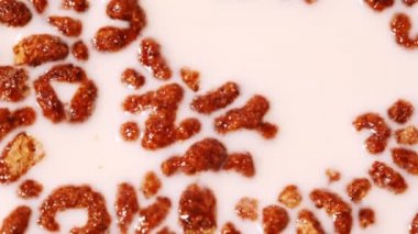 Çikolatalı gevrekler sütte yüzen