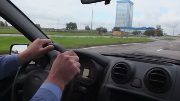 Testfahrt von lada granta — Stockvideo