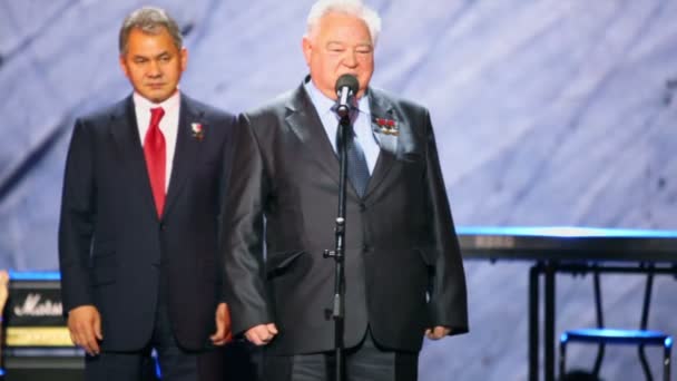 S.Shoigu i G.Grechko lotnik kosmonauta — Wideo stockowe