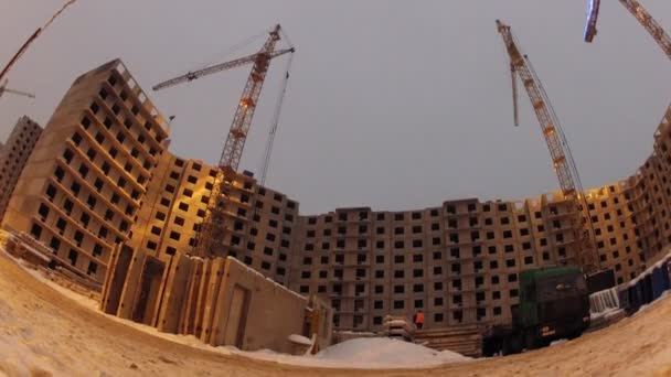 Bloc en construction vue au sol — Video