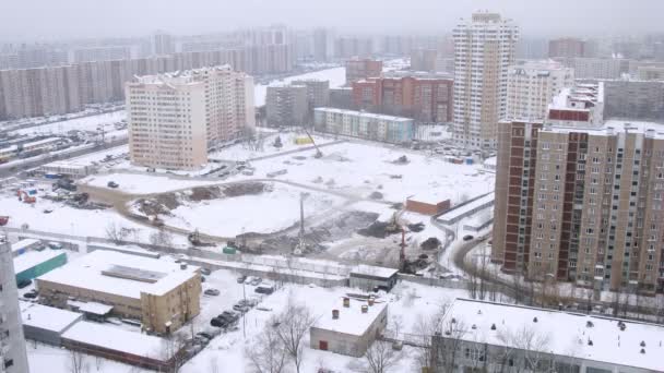 День міста: будівельний майданчик яма — стокове відео