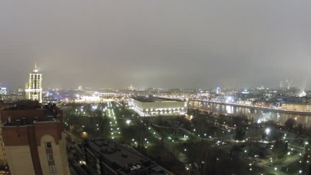 Noche ciudad panorama — Vídeo de stock