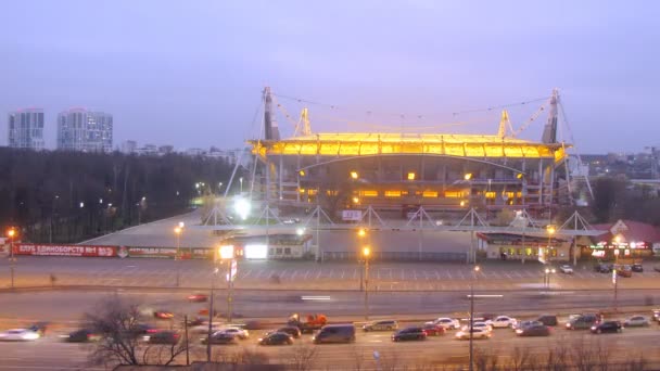 Locomotiva ferroviaria stadio a Cherkizovo — Video Stock