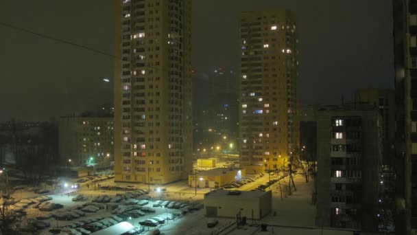 Beau panorama nocturne de la ville — Video