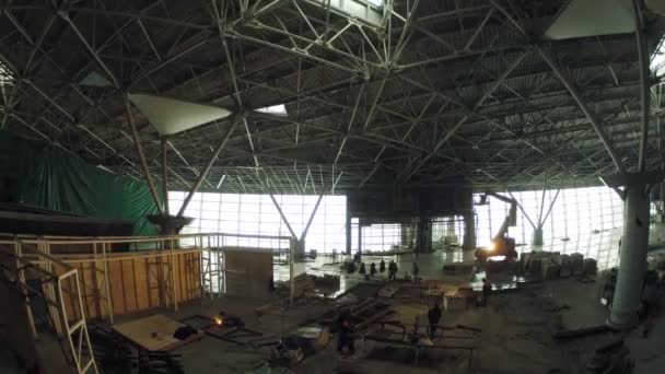 Construção do terminal aeroportuário — Vídeo de Stock