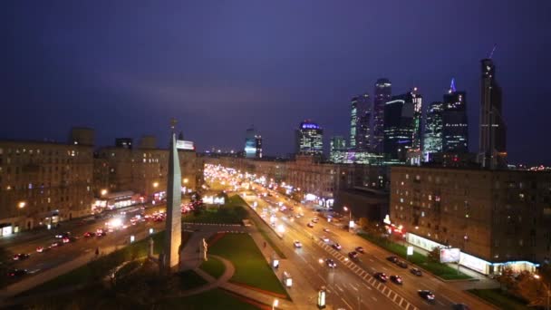 Pomník Moskva hrdina město — Stock video