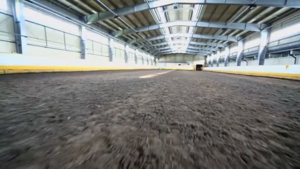 Prázdné vnitřní koně jezdecké hangár — Stock video