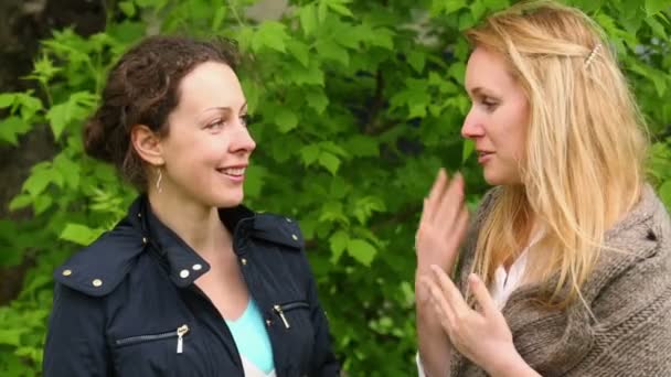 Deux jeunes femmes parlent — Video