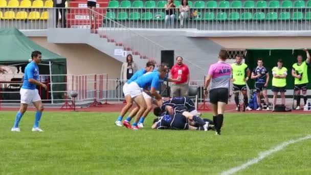 Partido de rugby en el Campeonato de Europa — Vídeos de Stock