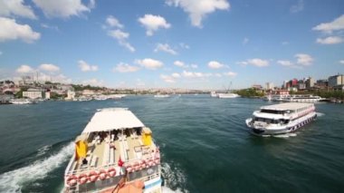 Turist gemileri River, Istanbul, Türkiye.