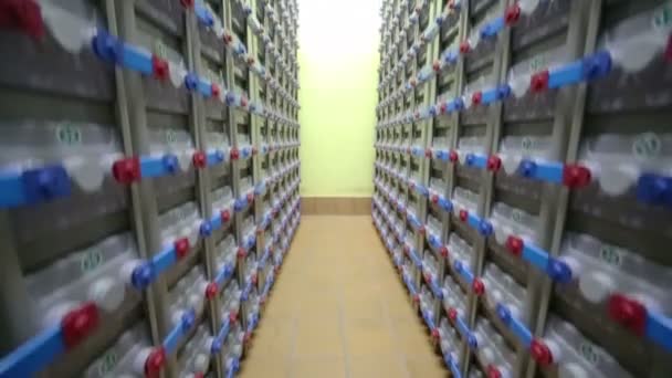 Racks com acumuladores de sistema de energia de backup — Vídeo de Stock