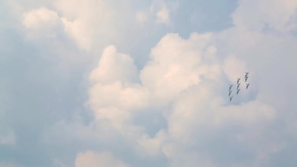Negen Cf-339 op airshow — Stockvideo