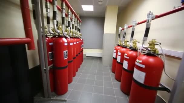Powerful industrial fire extinguishing system — Stock Video