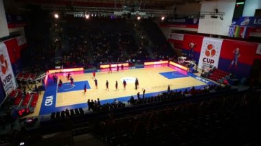 Basketbol takım ısınma oyun öncesi