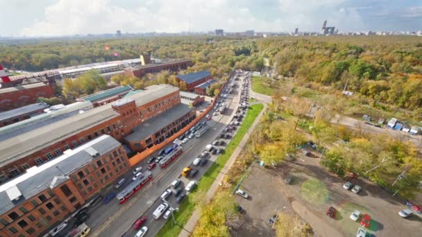 Красивый вид с воздуха на Московский район — стоковое видео