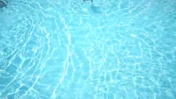Little cute girl swim in pool — Stock Video