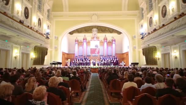 Hall in Tsjaikovski Conservatorium van Moskou — Stockvideo