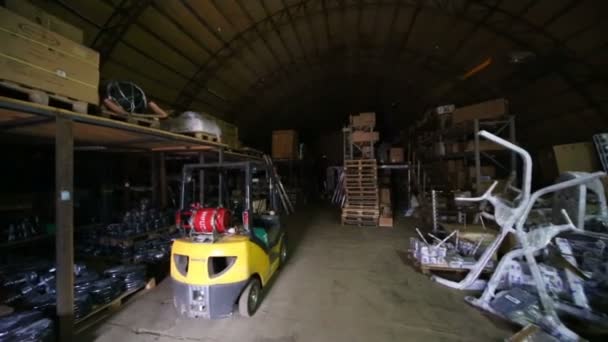 Large warehouse of sport equipment — Stock Video