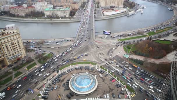 Вид сверху на Москву — стоковое видео