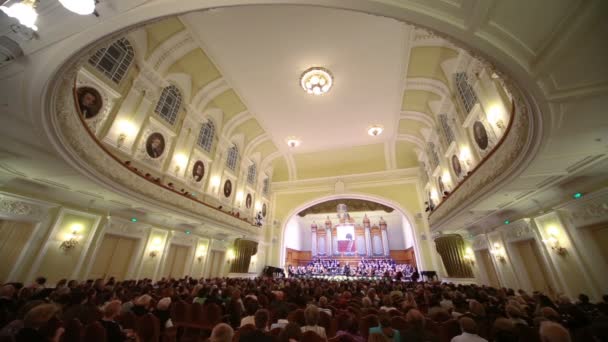 Hall aan Tsjaikovski Conservatorium van Moskou — Stockvideo