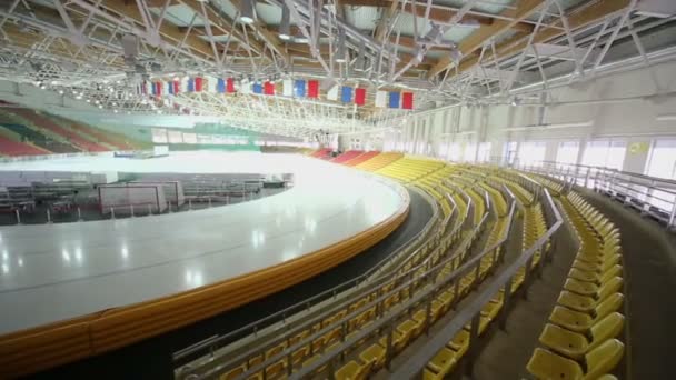 Panorama of ice arena at sports complex — Stock Video