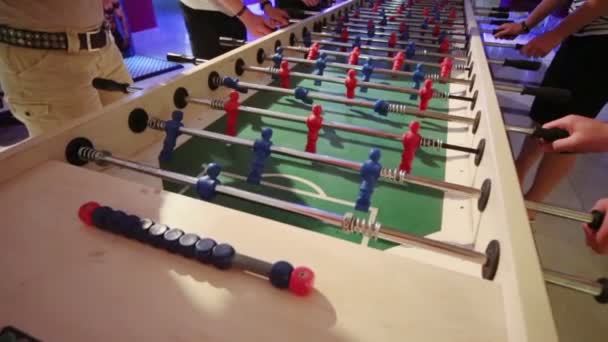 People playing table football — Stock Video